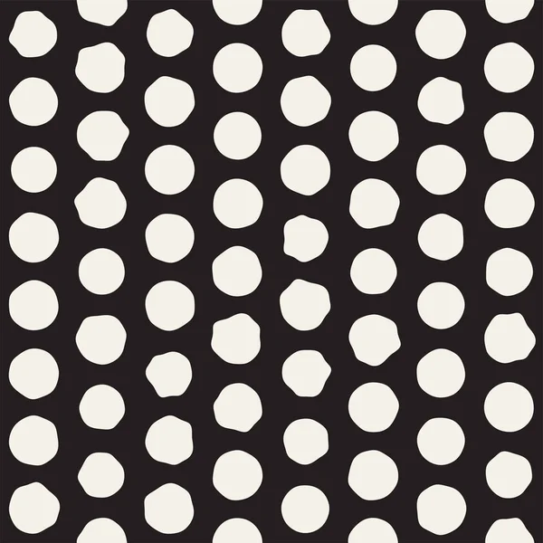 Formes éparses élégantes Doodle. Modèle sans couture vectoriel noir et blanc à main levée — Image vectorielle