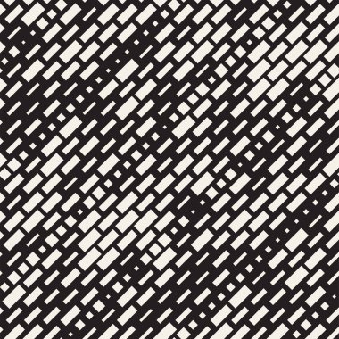 Vektör sorunsuz siyah ve beyaz düzensiz çizgi dikdörtgen ızgara desen. Trendy tek renkli doku.