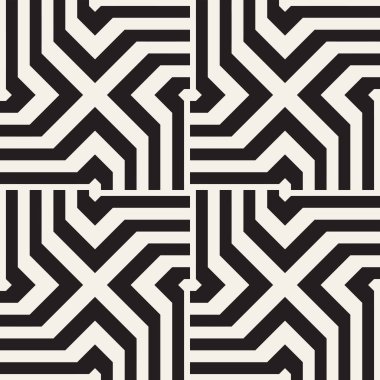 Geometrik yinelenen döşeme çizgili. Vektör Dikişsiz tek renkli desen