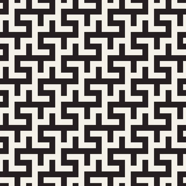 迷路の複雑に入り組んだ線現代的なグラフィック。黒と白のシームレスなパターン ベクトル. — ストックベクタ