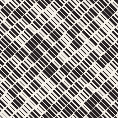 Vektör sorunsuz siyah ve beyaz düzensiz çizgi dikdörtgen ızgara desen. Geometrik arka plan tasarlamak