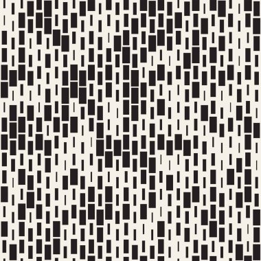 Vektör sorunsuz siyah ve beyaz düzensiz çizgi dikdörtgen ızgara desen. Trendy tek renkli doku.