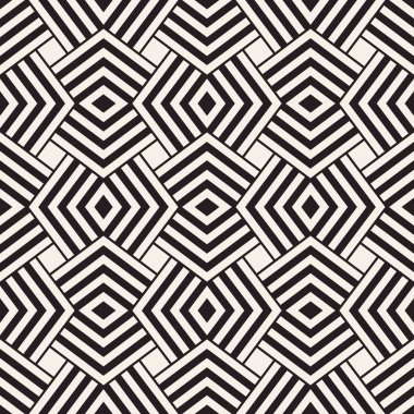Geometrik süsleme ile çizgili titreşimli görüntüyü edikula. Vektör Dikişsiz tek renkli desen. Modern şık doku. 