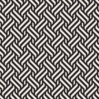 Vektör Seamless modeli. Modern şık titreşim satırları doku. Geometrik çizgili süsleme. Tek renkli doğrusal örgüler