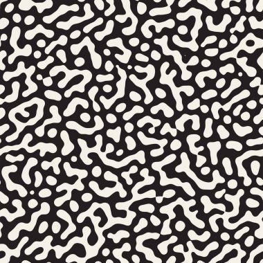 Vektör sorunsuz Grunge desen. Siyah ve beyaz organik şekiller. Dağınık noktalar doku.
