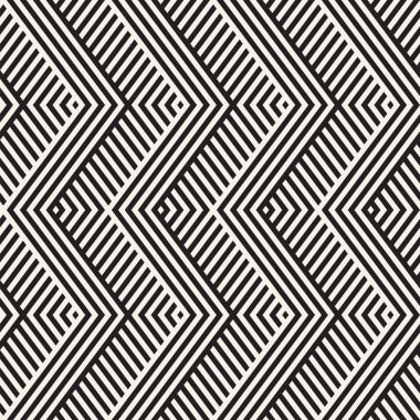 Soyut zikzak paralel çizgiler. Vektör Seamless modeli. Yinelenen tek renkli arka plan