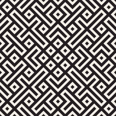 Simetrik çizgileri kafes ile geometrik etnik köken. Vektör soyut Seamless Modeli.