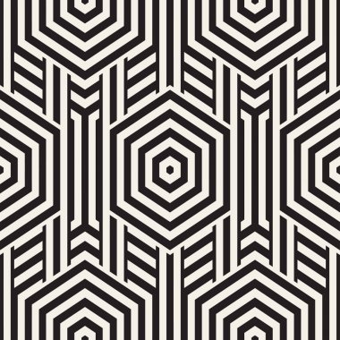 Vektör Seamless modeli. Yinelenen kafes arka plan. Doğrusal kılavuz çizgili altıgen elemanları.