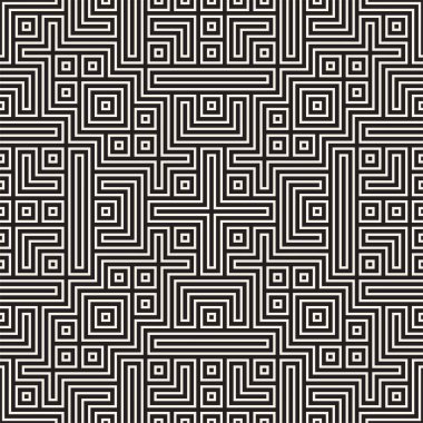 Simetrik çizgileri kafes ile geometrik etnik köken. Vektör soyut Seamless Modeli.