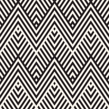 Soyut zikzak paralel çizgiler. Vektör Seamless modeli. Yinelenen tek renkli arka plan