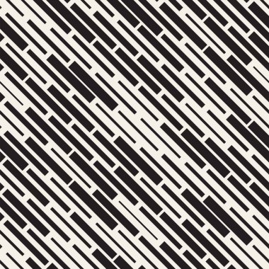 Vektör sorunsuz siyah ve beyaz düzensiz çizgi dikdörtgen ızgara desen. Trendy tek renkli doku.