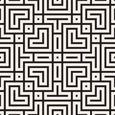 Simetrik çizgileri kafes ile geometrik etnik köken. Vektör soyut Seamless Modeli.