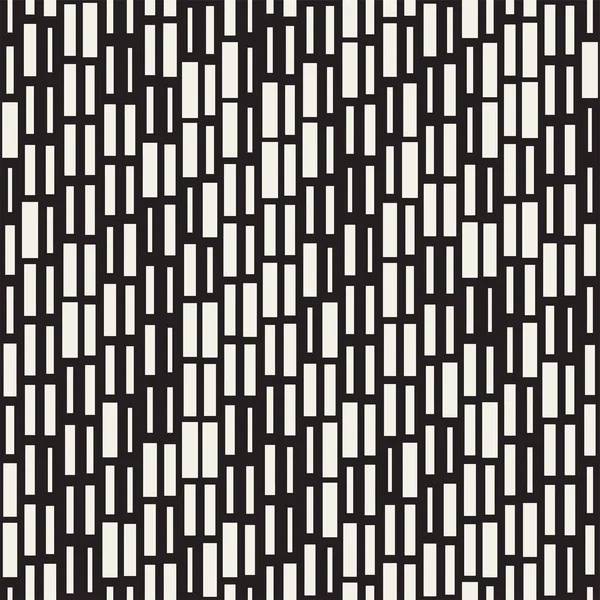 Padrão de grade de retângulos de traço irregular preto e branco sem costura vetorial. Textura monocromática na moda . — Vetor de Stock