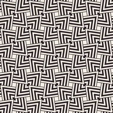 Geometrik süsleme ile çizgili edikula. Vektör Dikişsiz tek renkli desen