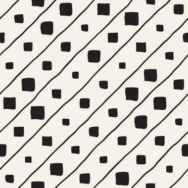 Vektör Seamless çocuksu modeli. Tek renkli elle çizilmiş geometrik şekiller doku