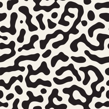 Vektör sorunsuz Grunge desen. Siyah ve beyaz organik şekiller. Dağınık noktalar doku.