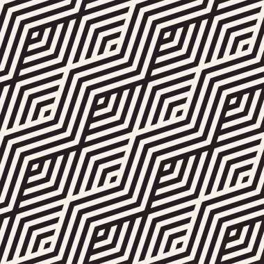 Soyut zikzak paralel çizgiler. Vektör Seamless modeli. Yinelenen tek renkli arka plan