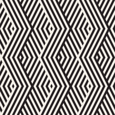 Soyut zikzak paralel çizgiler. Vektör Seamless modeli. Yinelenen tek renkli arka plan