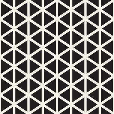 Şık minimalist üçgen şekil çizgileri kılavuz. Vektör sorunsuz siyah-beyaz desen.