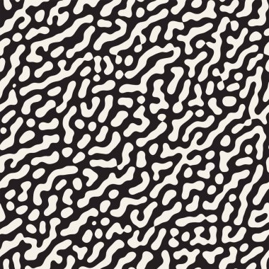 Vektör sorunsuz Grunge desen. Siyah ve beyaz organik şekiller. Dağınık noktalar doku.
