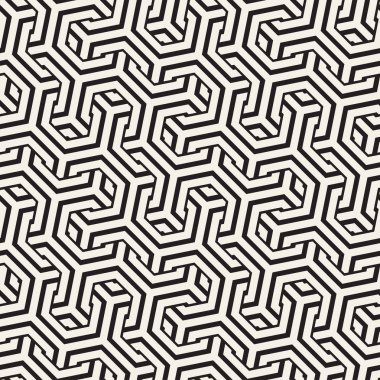 Vektör satırları desen titreşim sorunsuz. Altıgen kafes ile geometrik arka plan yinelenen.