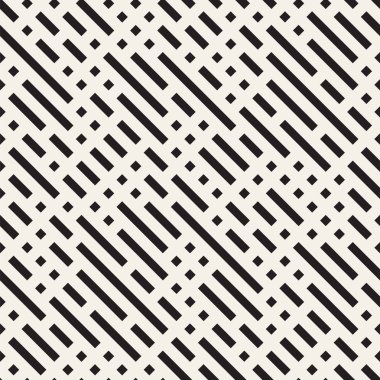 Çağdaş grafik tasarım döşeme düzensiz labirent şekiller. Vektör sorunsuz siyah-beyaz desen