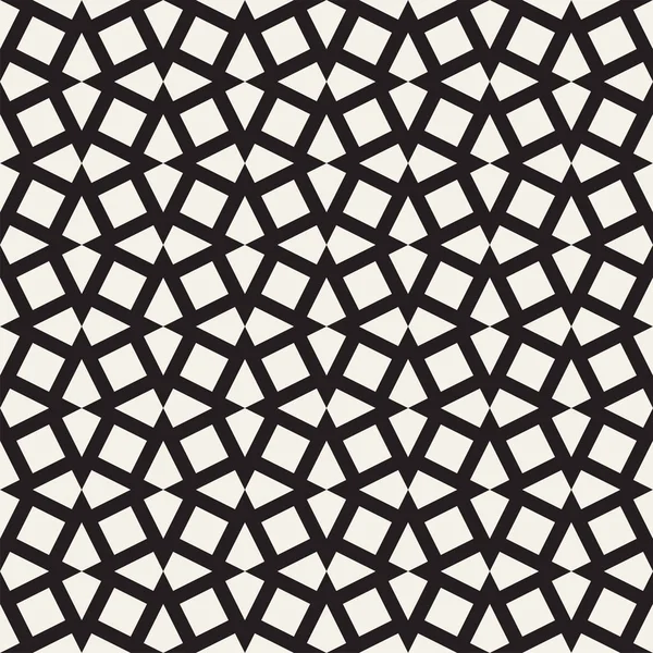 Adorno geométrico con rombos rayados. Patrón monocromático sin costura vectorial — Vector de stock