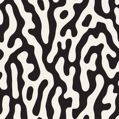 Vektör sorunsuz Grunge desen. Siyah ve beyaz organik şekiller. Dağınık noktalar doku.