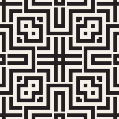 Labirent karışık satırları çağdaş grafik. Geometrik arka plan tasarlamak. Vektör Seamless Modeli.