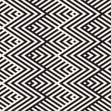 Soyut zikzak paralel çizgiler. Vektör Seamless modeli. Yinelenen tek renkli arka plan