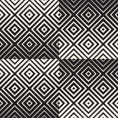 Trendy tek renkli çizgi kafes. Vektör sorunsuz siyah-beyaz desen.