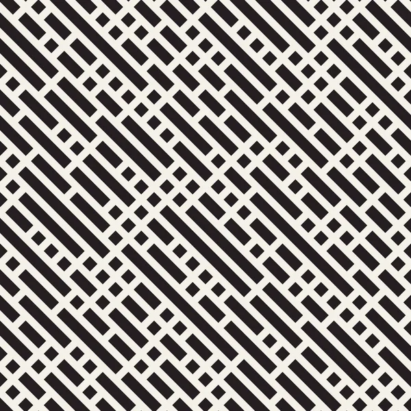 Unregelmäßige Labyrinthe Formen Fliesen zeitgenössisches Grafikdesign. Vektor nahtloses Schwarz-Weiß-Muster — Stockvektor