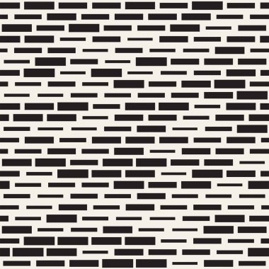 Vektör sorunsuz siyah ve beyaz düzensiz çizgi dikdörtgen ızgara desen. Trendy tek renkli doku.