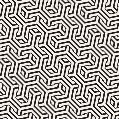 Vektör satırları desen titreşim sorunsuz. Altıgen kafes ile geometrik arka plan yinelenen.