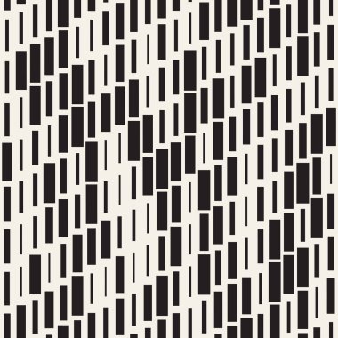 Vektör sorunsuz siyah ve beyaz düzensiz çizgi dikdörtgen ızgara desen. Geometrik arka plan tasarlamak