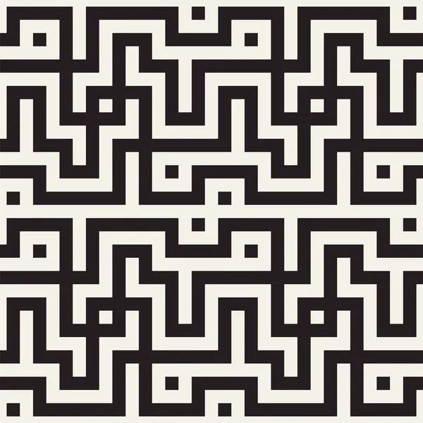Maze Tangled Lines Contemporain Graphic. Résumé Schéma de fond géométrique. Modèle sans couture vectoriel . — Image vectorielle
