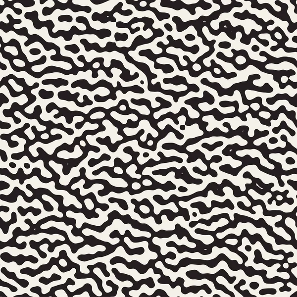 Vektor nahtloses Grunge-Muster. schwarze und weiße organische Formen. chaotische Flecken Textur. — Stockvektor