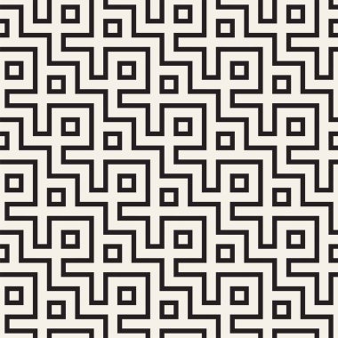 Labirent karışık satırları çağdaş grafik. Geometrik arka plan tasarlamak. Vektör Seamless Modeli.