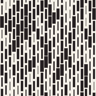 Vektör sorunsuz siyah ve beyaz düzensiz çizgi dikdörtgen ızgara desen. Geometrik arka plan tasarlamak