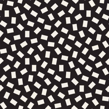 Geometrik şekiller dağınık. Vektör sorunsuz siyah-beyaz desen