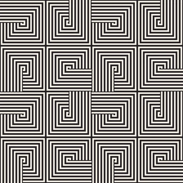 기와 줄무늬 기하학적 반복. 원활한 흑백 패턴 벡터 — 스톡 벡터