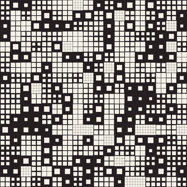 Fondo abstracto sin fin con cuadrados de tamaño aleatorio. Patrón sin costura vectorial . — Archivo Imágenes Vectoriales
