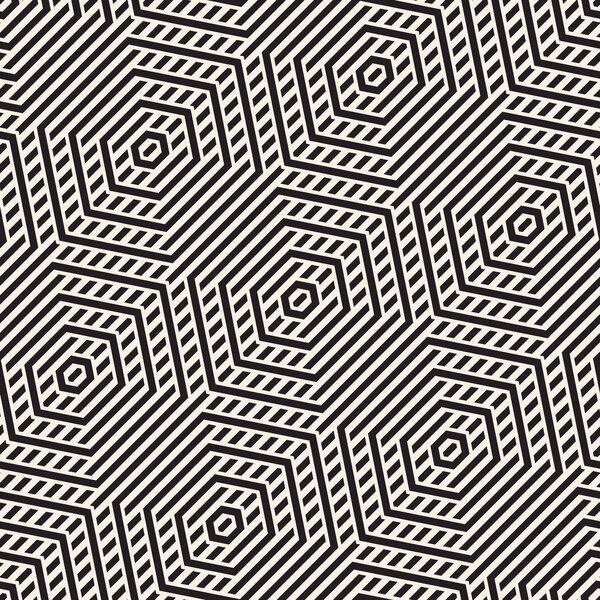 Векторный бесшовный шаблон. Повторяющийся абстрактный фон Решетки. Линейная сетка из полосатых шестиугольных элементов
.