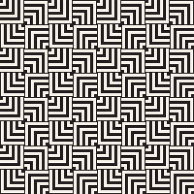 Geometrik süsleme ile çizgili edikula. Vektör Dikişsiz tek renkli desen