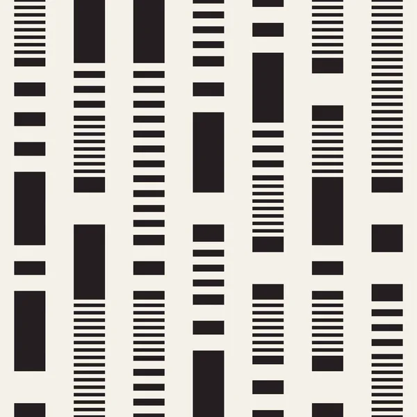 Patrón de líneas irregulares en blanco y negro. Fondo sin costura vectorial abstracto — Vector de stock
