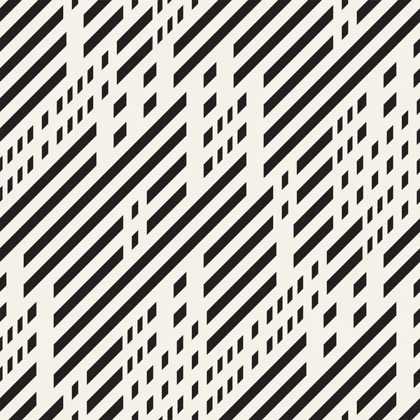 Patrón de líneas irregulares en blanco y negro. Fondo sin costura vectorial abstracto — Archivo Imágenes Vectoriales