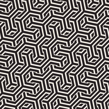 Vektör satırları desen titreşim sorunsuz. Altıgen kafes ile geometrik arka plan yinelenen.