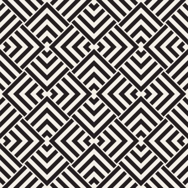 Geometrik süsleme ile çizgili edikula. Vektör Dikişsiz tek renkli desen