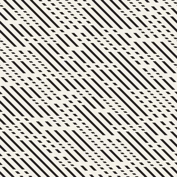 Padrão de linhas tracejadas preto e branco. Modern Abstract Vector Fundo sem costura — Vetor de Stock