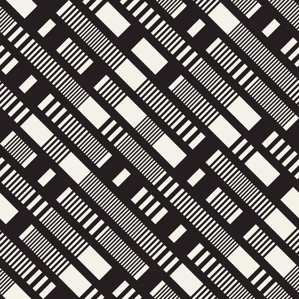 Black and White Dashed Lines Pattern. Modern Abstract Vector Seamless Background — Stock Vector